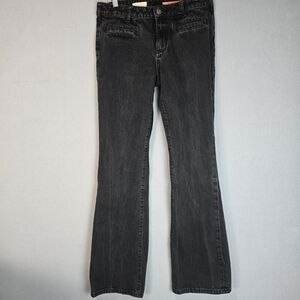 Pilcro Jeans The Letterpress Anthropologie Bootcut Zip Leg Black Jeans 26
